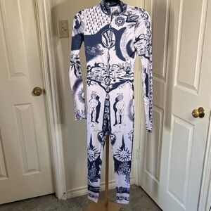 Stylish Black and White Printed Jumpsuit